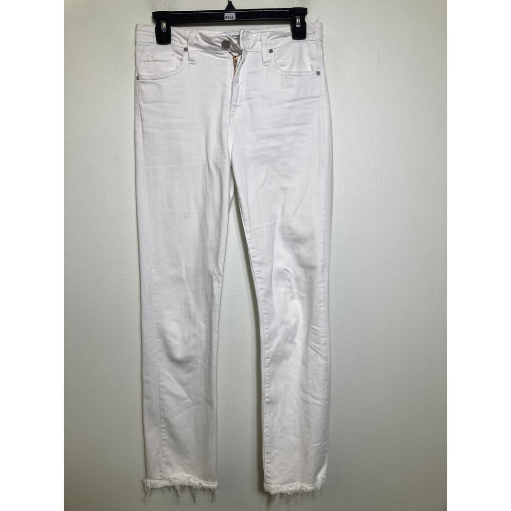 Just Black White Denim Skinny Leg Jeans Sz 27